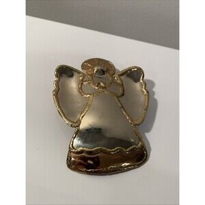 Vintage Large Copper & Tin Angel Brooch/Pendant